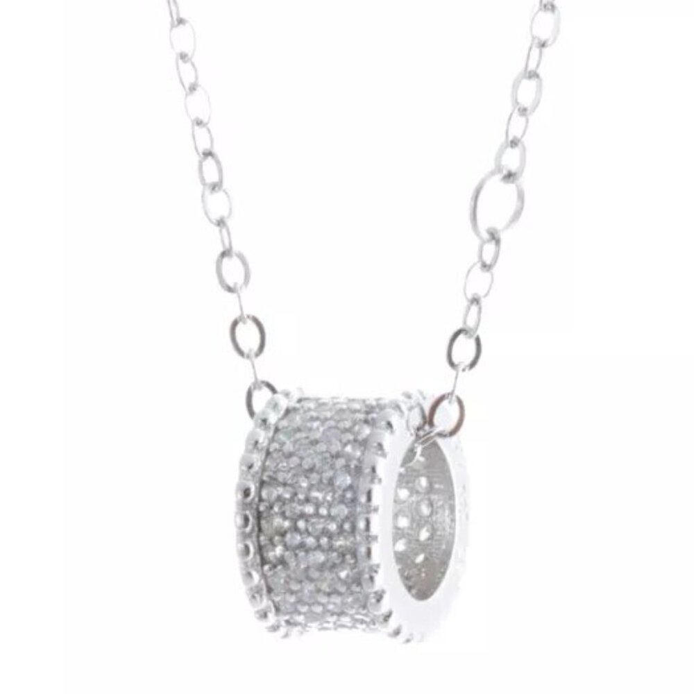 18 inches Sterling Silver Cubic Zirconia Pendant Ladies Necklace Chain